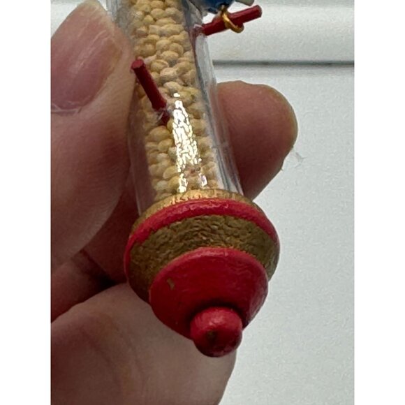 Vintage Miniature Bird Feeder Christmas Ornament with Blue Bird - Picture 4 of 5